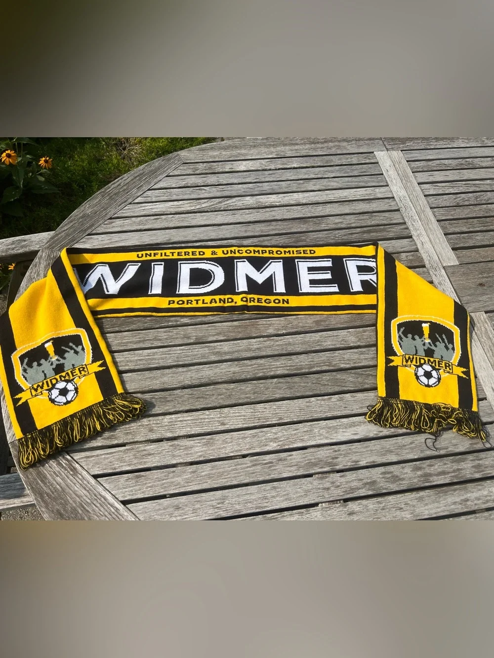 Widmer Portland Yellow and Black Soccer Fan Scarf